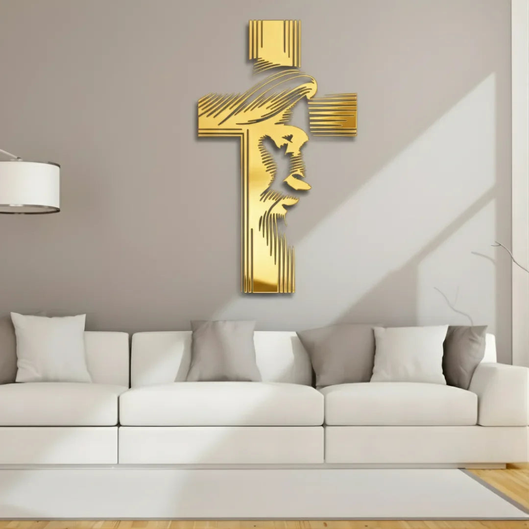 Jesus & Cross Wall Decal UAE | Christian Home & Church Decor for Christmas & Baptism