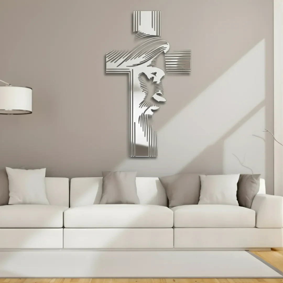 Jesus & Cross Wall Decal UAE | Christian Home & Church Decor for Christmas & Baptism