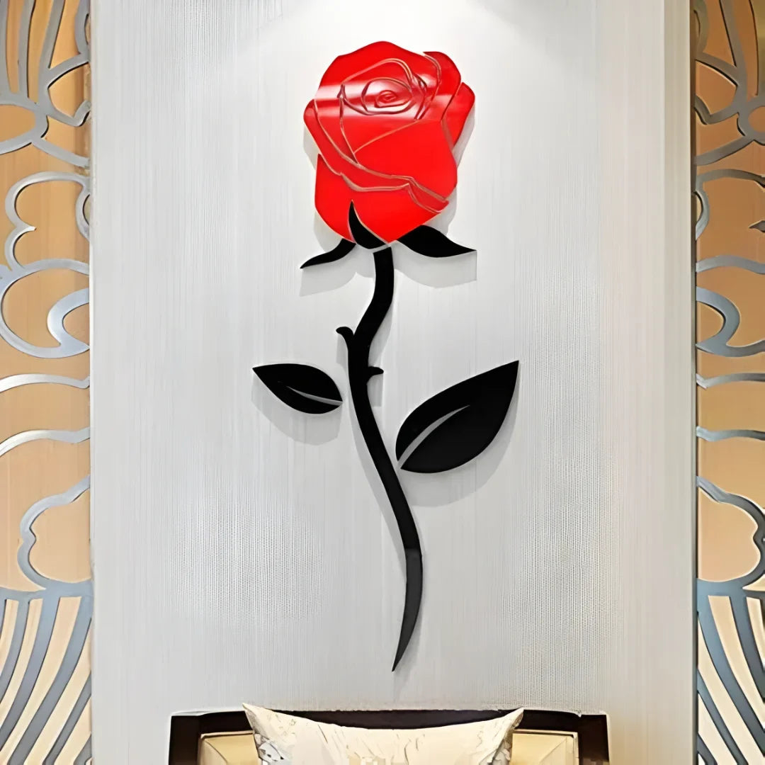 Rose Flower Wall Art | Romantic 3D Acrylic Wall Décor in UAE
