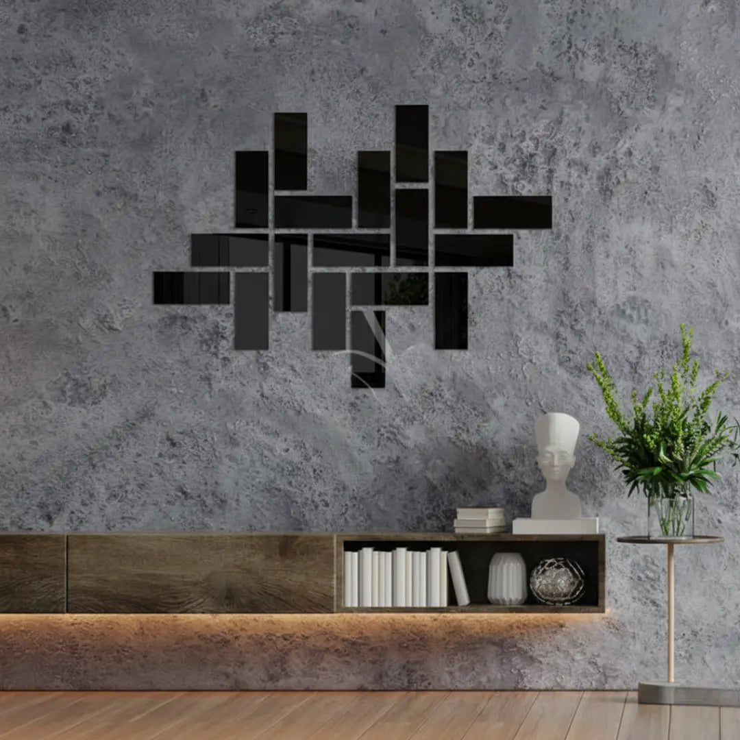 Shiny Acrylic Rectangle Mirror Wall Stickers | Modern Decor for UAE