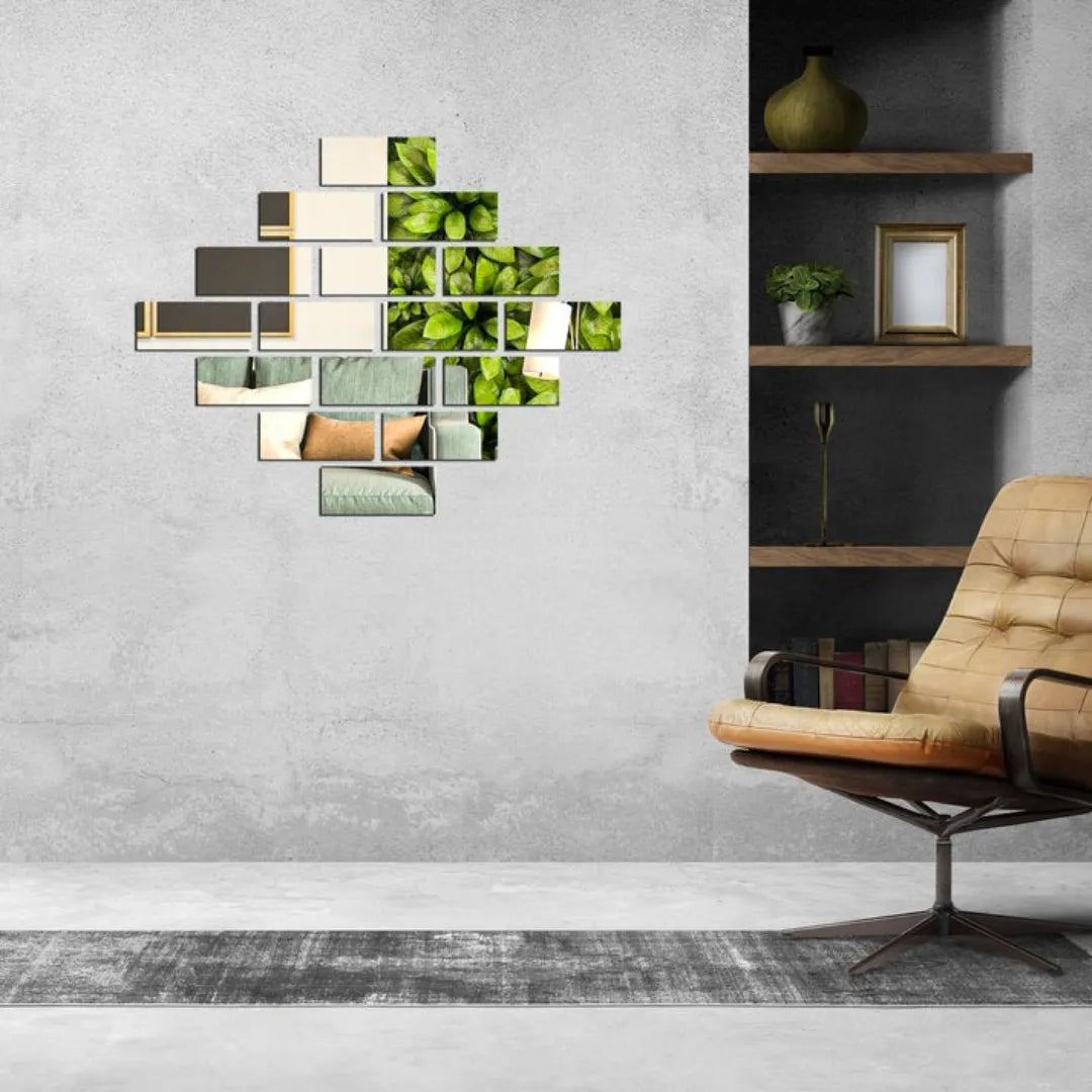 Shiny Acrylic Rectangle Mirror Wall Stickers | Modern Decor for UAE