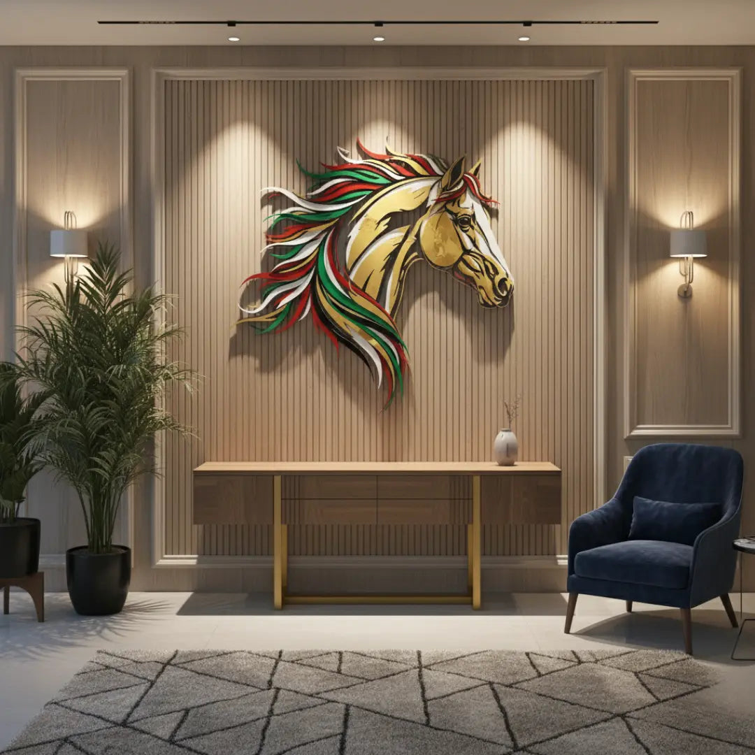 Majestic Horse Head Acrylic Wall Art - Office Decor