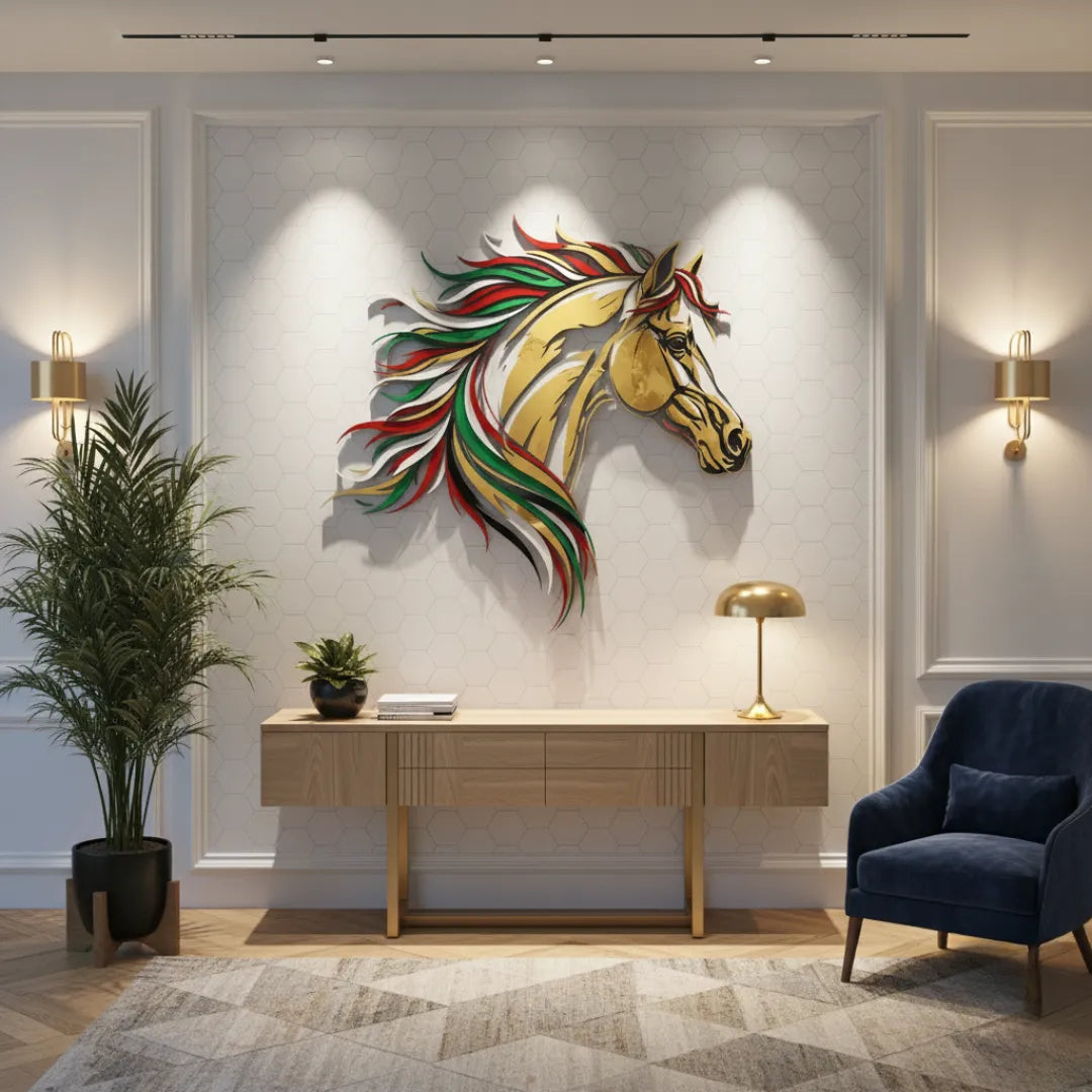 Majestic Horse Head Acrylic Wall Art - Office Decor