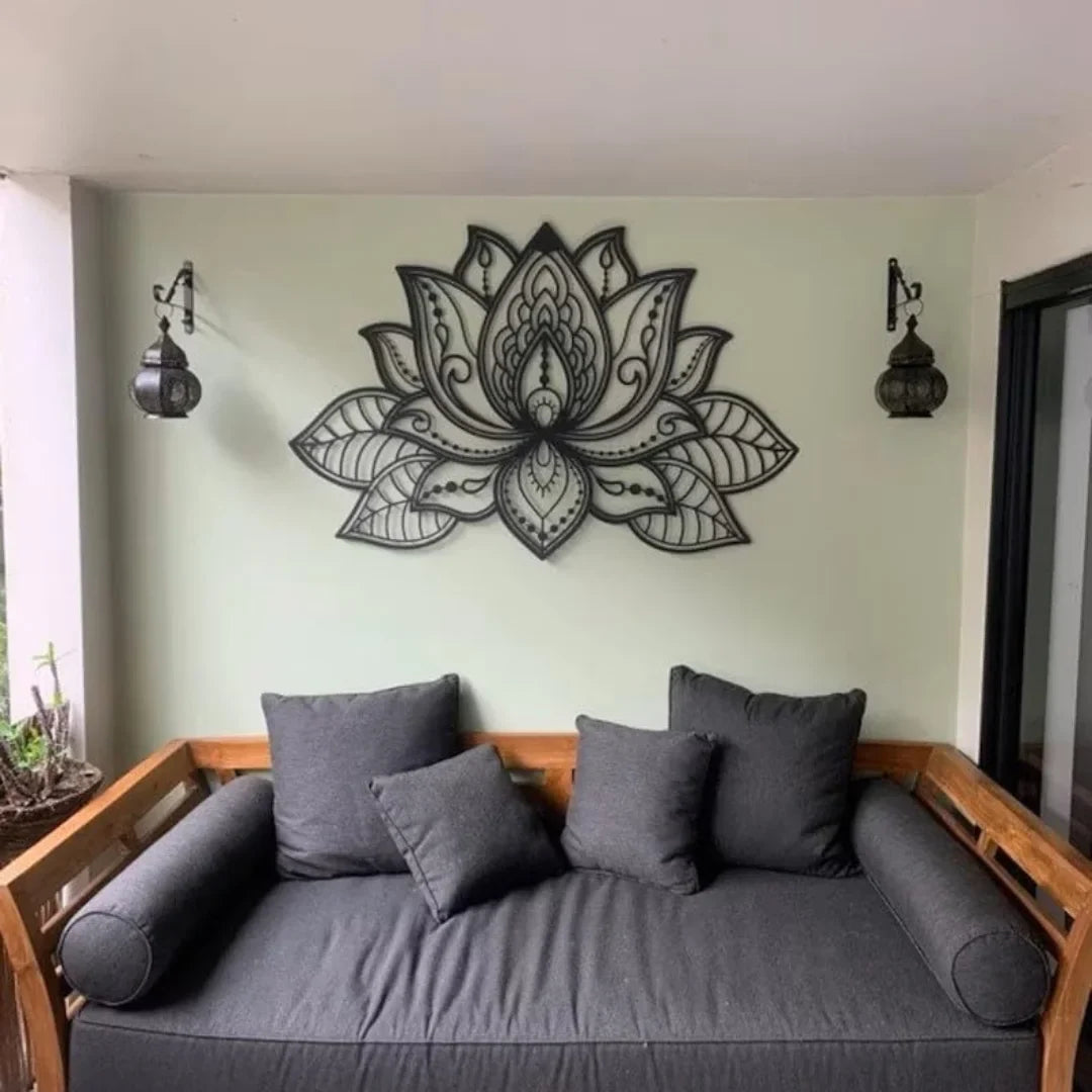 Mandala Lotus Flower Acrylic Wall Art | Ornate Spiritual Decor