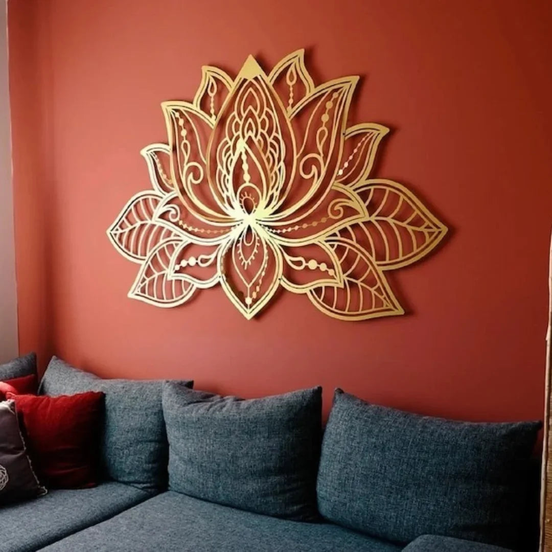 Mandala Lotus Flower Acrylic Wall Art | Ornate Spiritual Decor