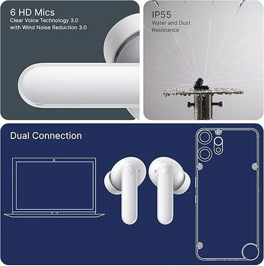 CMF Nothing Buds 2 Plus Light Grey | Hi-Res ANC Wireless Earbuds