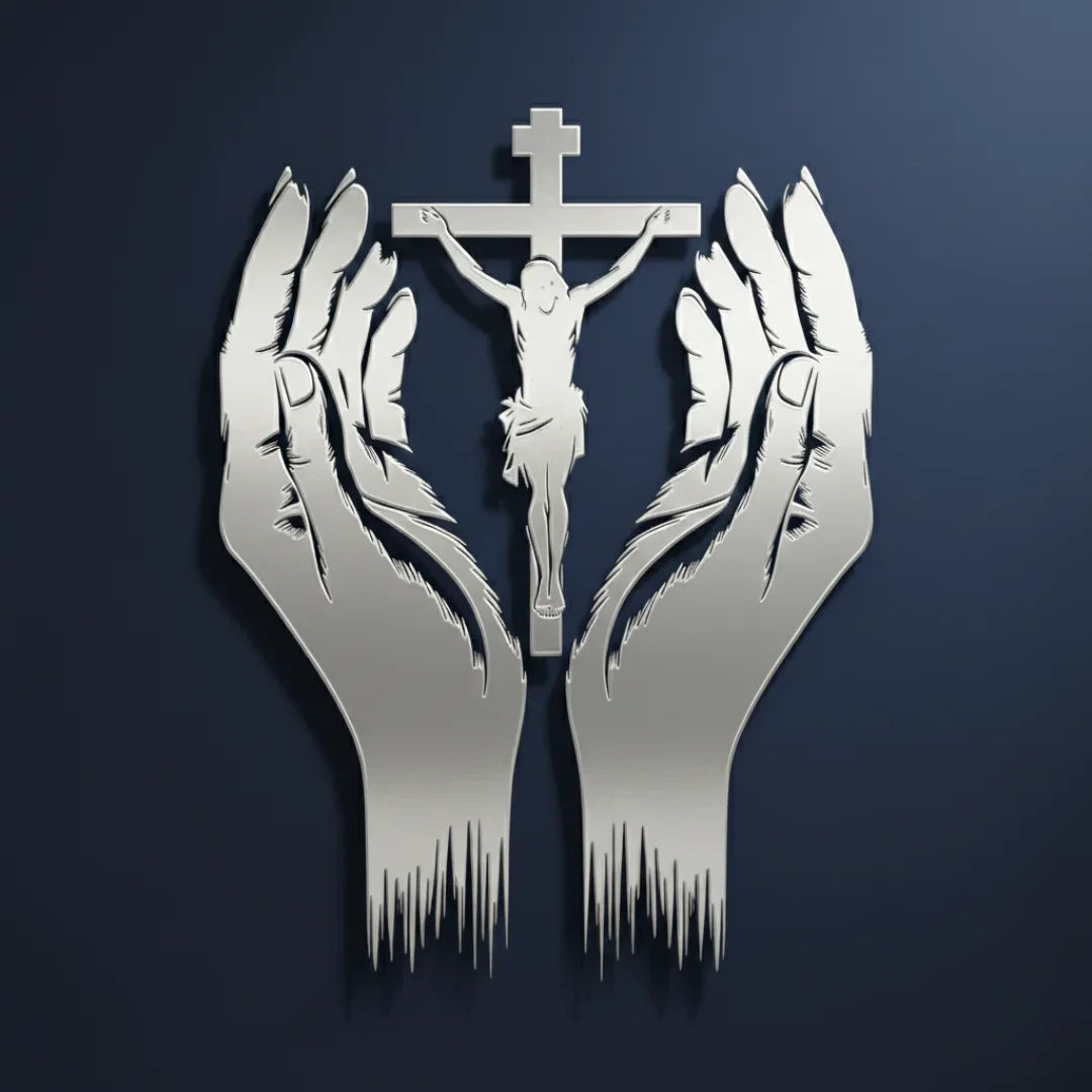 Jesus Christ & Praying Hands Wall Decal UAE | Christian Home & Church Decor for Christmas & Baptism