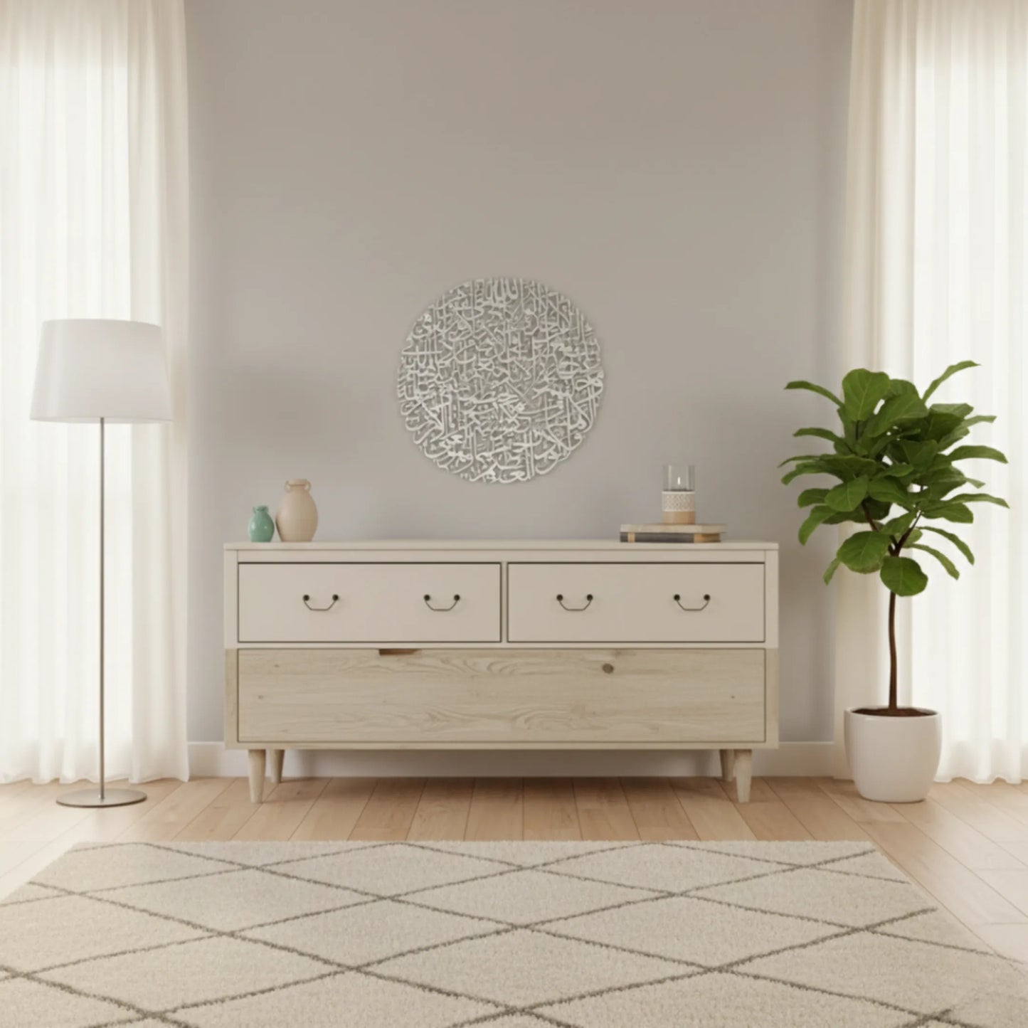 Round Ayatul Kursi Acrylic Wall Art | Islamic Decor