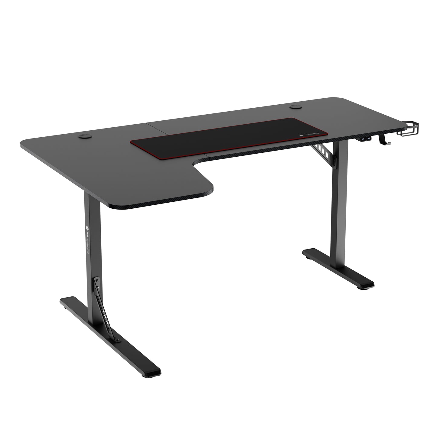 WJ Coolman L Shaped Gaming Desk 903 RGB Black with Large Surface & LED Lights