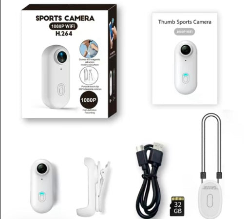 1080P WiFi Mini Sports Camera – Magnetic Wearable Action Camera with H.264
