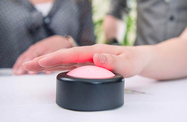 Quiz Buzzers with Lights & Sounds – 4-Piece Game Show Answer Buzzer Set