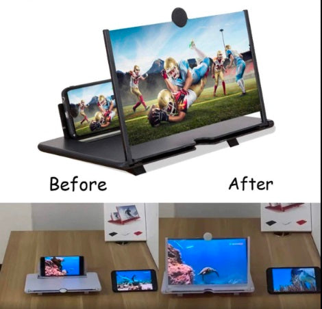 Mobile Phone Screen Magnifier – 10 Inch 3D HD Video Amplifier with Foldable Stand