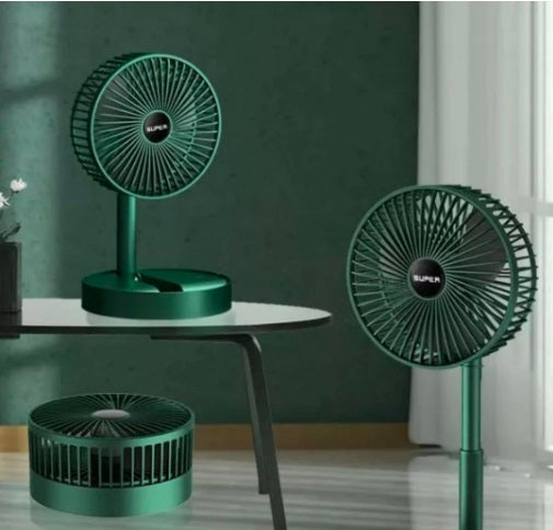 Portable Foldable USB Desk Fan – Rechargeable Mini Table Fan with Phone Holder