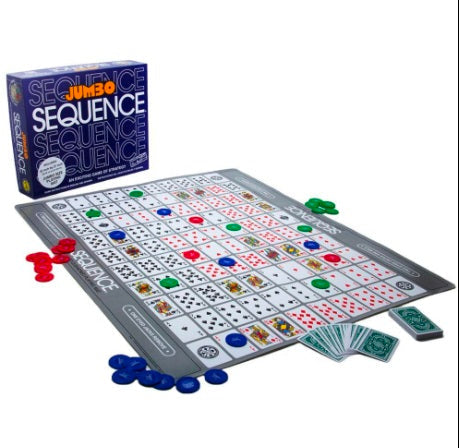 Jumbo Sequence Board Game – Large Family Strategy Game with Jumbo Playing Mat
