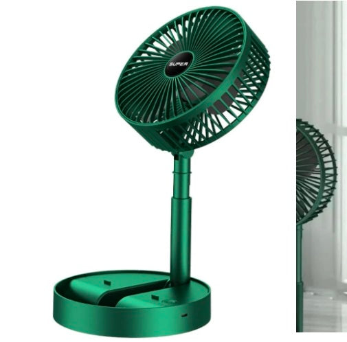 Portable Foldable USB Desk Fan – Rechargeable Mini Table Fan with Phone Holder