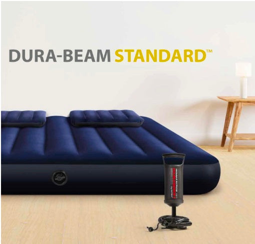 Intex Dura-Beam Queen Air Mattress 152×203cm – Inflatable Airbed with Hand Pump