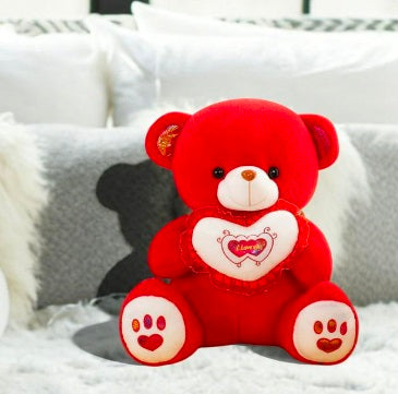 Red Teddy Bear Plush Toy – Soft Stuffed Animal Gift for Kids & Adults
